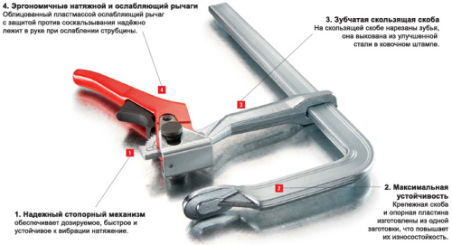 Рычажная струбцина Bessey GH30 фото 2
